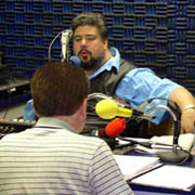 Ralf behind the mike with radio Fred