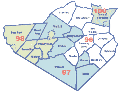 NY Assembly Districts for Orange County, 96, 97, 98, 100