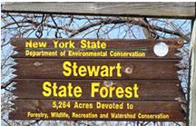 Sign at the entrance to Stewart Forest