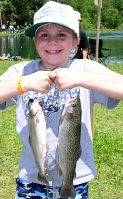 Alex with 2 trout
