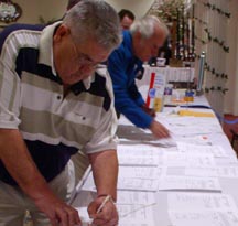 People signing  Thank You letters at Orange County Federation of Sportsmen's Clubs Dinner, 2003