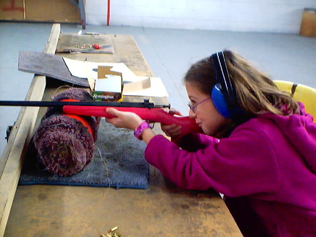 Kid shooting with gun designed for kids.